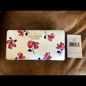 Kate Spade Staci Tea Garden Lg Slim Bifld Wallet